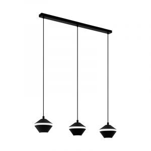 Black retro pendant light steel, Rivelino
