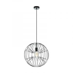 Nickel industrial pendant light steel, Josiah