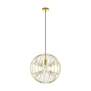 Yellow industrial pendant light steel, Josiah