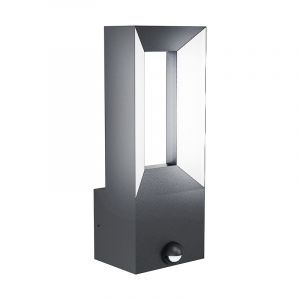 Black modern outdoor wall light with motion sensor aluminium, Larisa, 5W, 3000K LED, IP44