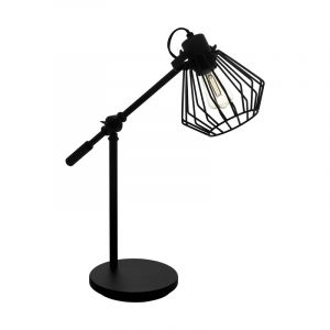 Black industrial table lamp steel, Valentijn, with switch