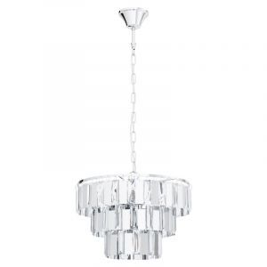 Chrome design pendant light crystal, Nikay