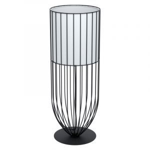 Black industrial table lamp steel, Josip, with switch