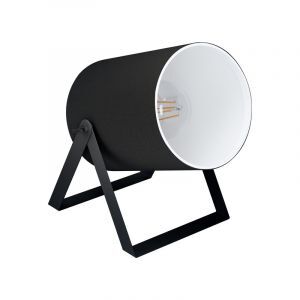 Black rustic table lamp steel, Yvana, with switch