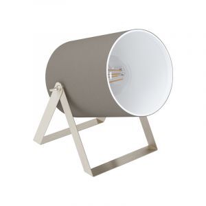 Nickel rustic table lamp steel, Yvana, with switch