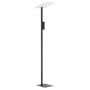 White modern floor lamp aluminium, Annegreet, with switch