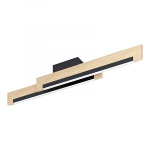 Wood flush ceiling light brown, Ludovica, 10W, 3000K LED