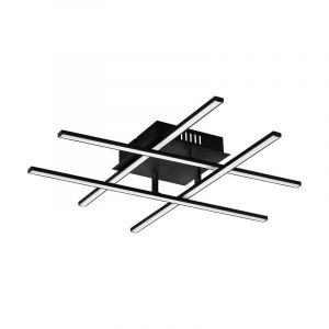 Black modern flush ceiling light steel, Arantxa, 21W, 3000K LED