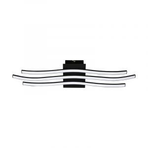 Black modern flush ceiling light aluminium, Therese, 21W, 3000K LED