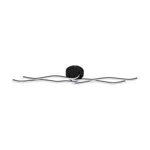 Black modern flush ceiling light aluminium, Therese, 36W, 3000K LED