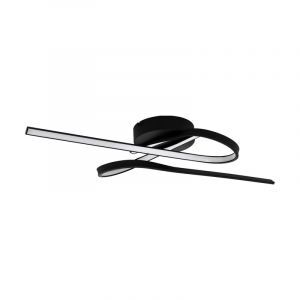 Black design flush ceiling light aluminium, Tinus, 21W, 3000K LED