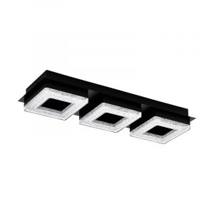 Black design flush ceiling light steel, Arjo, 4W, 3000K LED