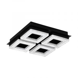 Black design flush ceiling light steel, Arjo, 4W, 3000K LED
