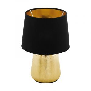 Ceramic table lamp gold, Elvin, with switch