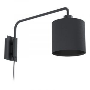 Black modern wall light steel, Vanita, with switch