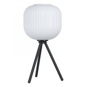 Black table lamp steel, Elvera, with switch