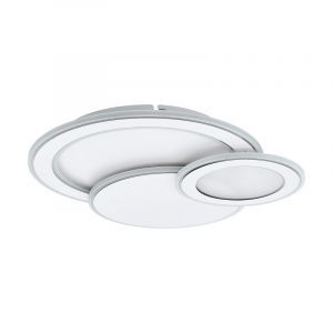 Chrome modern flush ceiling light steel, Everdina, 11W, adjustable light colour LED