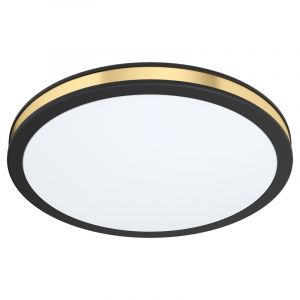 Black modern flush ceiling light steel, Rivano, 11W, 3000K LED
