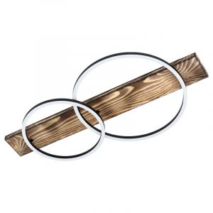 Wood flush ceiling light brown, Annebel, 12W, 3000K LED