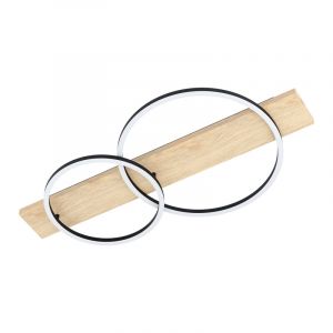 Wood flush ceiling light brown, Annebel, 12W, 3000K LED