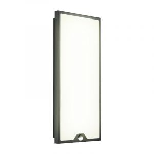 Black modern outdoor wall light with motion sensor steel, Lydian, 18,5W, 3000K LED, IP44