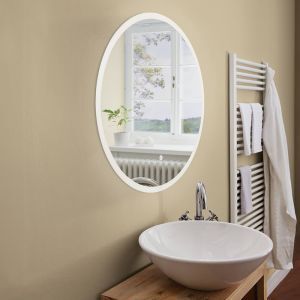Grey modern mirror with light glass, Bibi, 15,3W, 4000K LED, IP44, with switch