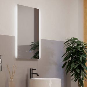 Grey modern mirror with light glass, Bibi, 7,1W, warm to cold white adjustable LED, IP44, with switch