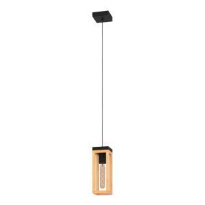 Wood pendant light brown, Jasmina, with switch