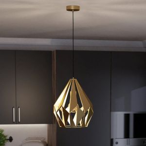 Golden industrial pendant light aluminium, Acri