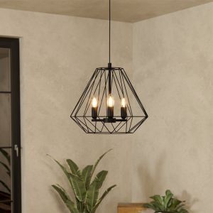 Black industrial pendant light aluminium, Kwok