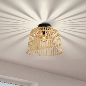 Rattan ceiling light brown, Sicco