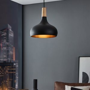 Black pendant light aluminium, Tjebbe
