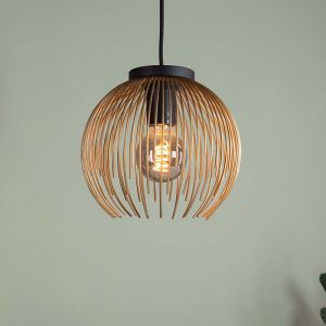 Golden industrial pendant light aluminium, Keimpe