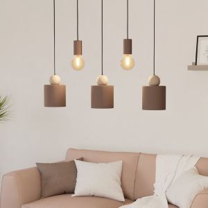 Taupe rustic pendant light aluminium, Sjaak