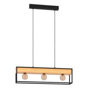 Black industrial pendant light aluminium, Jelani