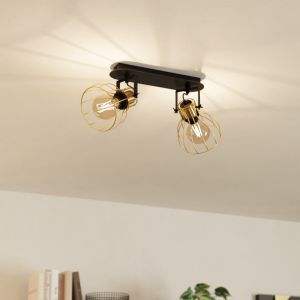 Golden industrial ceiling spotlight aluminium, Tjarda