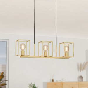 Golden industrial pendant light aluminium, Teis