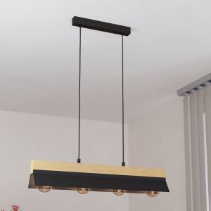 Black industrial pendant light aluminium, Kyla