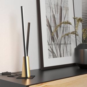 Black modern table lamp aluminium, Leintje, 6,8W, 3000K LED, with switch