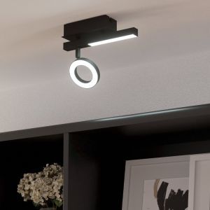 Black modern ceiling spotlight aluminium, Madelinde, 3,2W, 3000K LED
