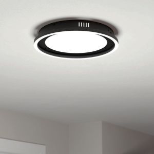 Black modern ceiling light aluminium, Thijn, 11,5W, warm to cold white adjustable LED, 3-step dimmable