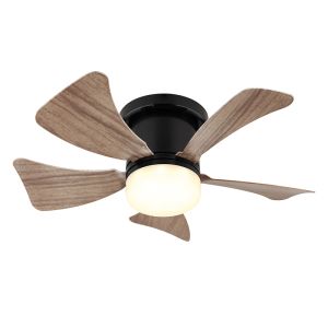 Brown modern ceiling fan plastic, Herwin, 10W, warm to cold white adjustable LED, with remote control