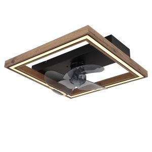 Brown modern ceiling fan plastic, Lamyea, 24W, warm to cold white adjustable LED, with remote control