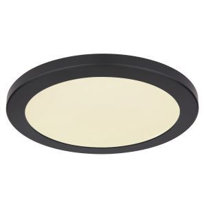 Black flush ceiling light plastic, Cage, 24W, adjustable light colour LED