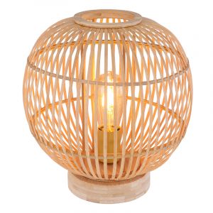 Wood table lamp brown, Terry, with switch