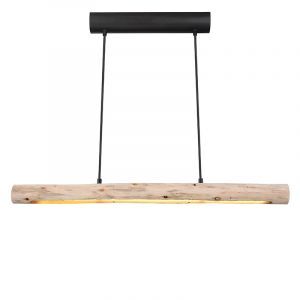 Wood pendant light brown, Abbas, 15W, 3000K LED