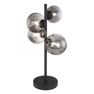 Black design table lamp glass, Melinda, with switch
