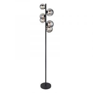 Black design floor lamp glass, Melinda, with switch