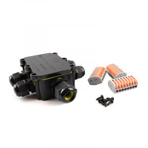 Waterproof 6-way cable coupling, with Wago plug inside, IP68