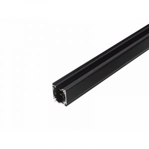 Black 3- phase track light rail Adri, Aluminium, 1 meter